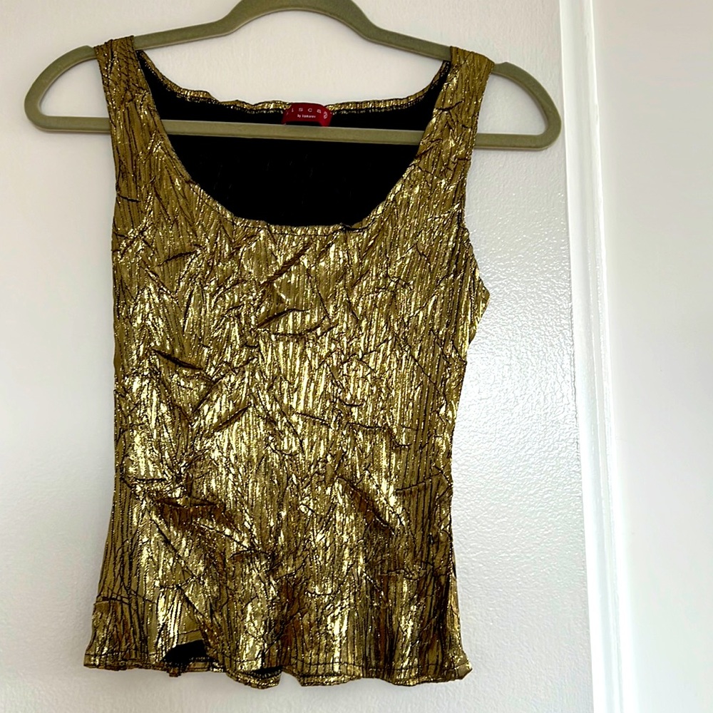 Golden bronze night-out top.  Size M.  Day to night. Like new. 100% polyester